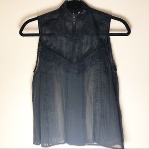 alice + olivia | black lace top